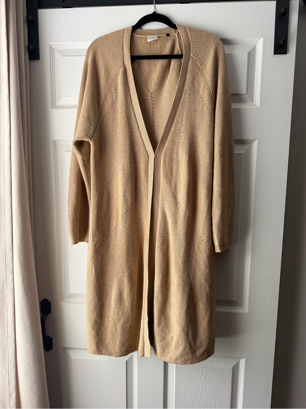 Cabi Cardigan Sweater XL Camel Abby Road Duster Long Sleeve Knit